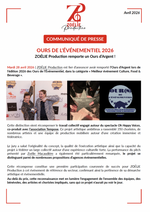 Communiqué de presse ours de l’événementiel 2026